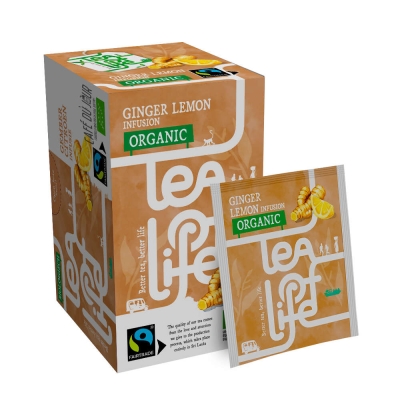 Zázvorovo-citronová infuze - Bio & Fairtrade - Tea of Life - 25 sáčků