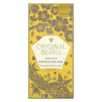Krátká doba trvanlivosti: Original Beans - Esmeraldas Vegan Almond - 50% mandlové mléko čokoláda