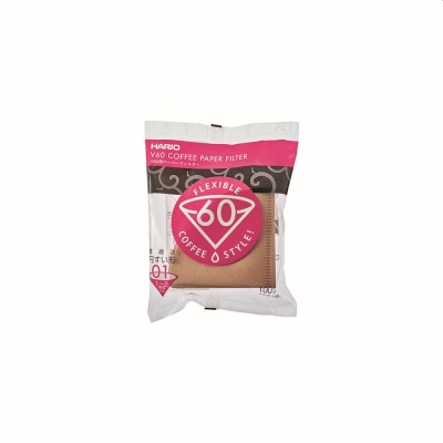 Hario V60 kávové filtry - velikost 01 hnědé - 100 ks